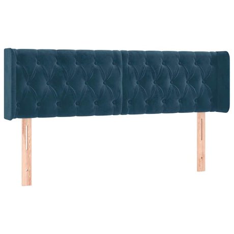 Vidaxl hoofdbord met randen 163x16x78 88 cm fluweel donkerblauw