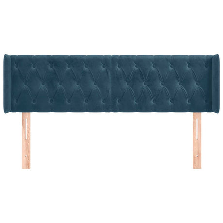 Vidaxl hoofdbord met randen 163x16x78 88 cm fluweel donkerblauw