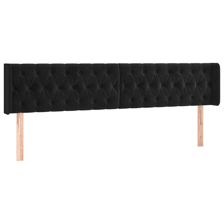 Vidaxl hoofdbord met randen 183x16x78 88 cm fluweel zwart