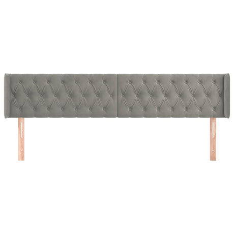 Vidaxl hoofdbord met randen 203x16x78 88 cm fluweel lichtgrijs