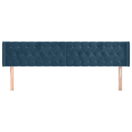 Vidaxl hoofdbord met randen 203x16x78 88 cm fluweel donkerblauw