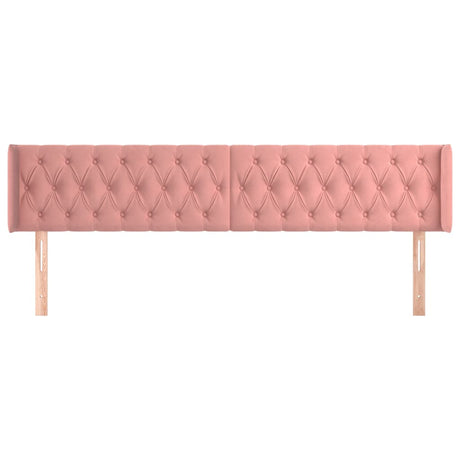 Vidaxl hoofdbord met randen 203x16x78 88 cm fluweel roze
