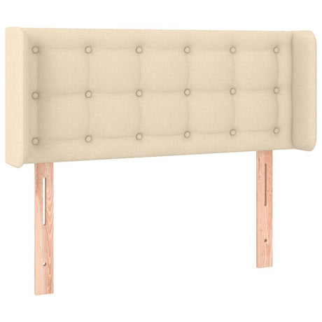 Vidaxl hoofdbord met randen 83x16x78 88 cm stof crèmekleurig