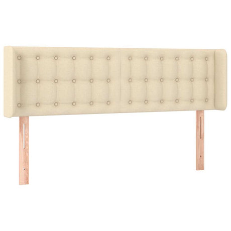 Vidaxl hoofdbord met randen 147x16x78 88 cm stof crèmekleurig