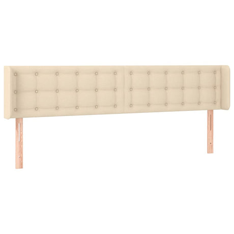 Vidaxl hoofdbord met randen 163x16x78 88 cm stof crèmekleurig