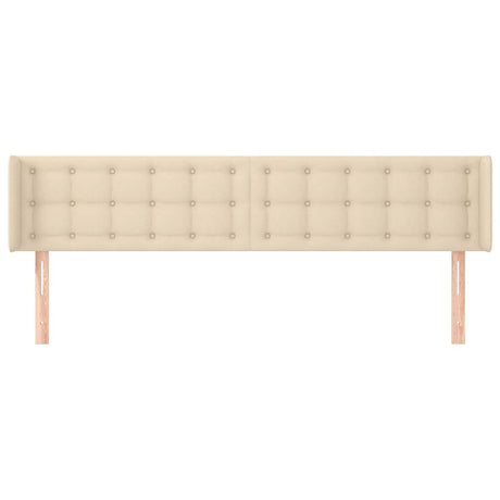 Vidaxl hoofdbord met randen 163x16x78 88 cm stof crèmekleurig