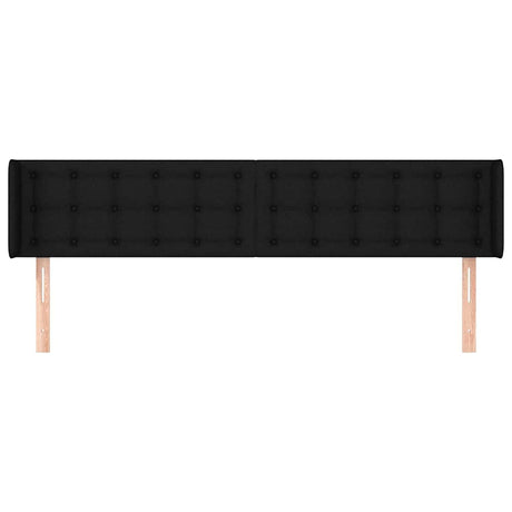 Vidaxl hoofdbord met randen 203x16x78 88 cm stof zwart