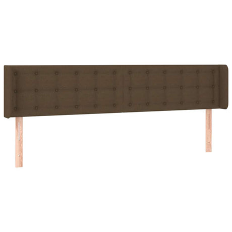 Vidaxl hoofdbord met randen 203x16x78 88 cm stof donkerbruin