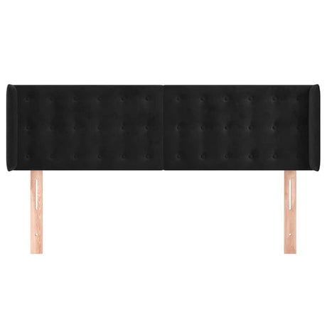 Vidaxl hoofdbord met randen 147x16x78 88 cm fluweel zwart
