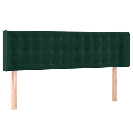 Vidaxl hoofdbord met randen 147x16x78 88 cm fluweel donkergroen