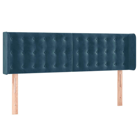 Vidaxl hoofdbord met randen 147x16x78 88 cm fluweel donkerblauw