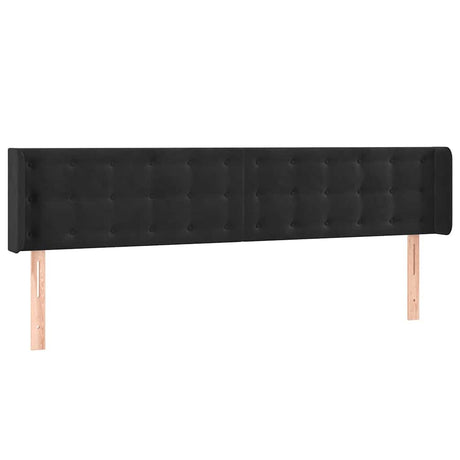 Vidaxl hoofdbord met randen 183x16x78 88 cm fluweel zwart