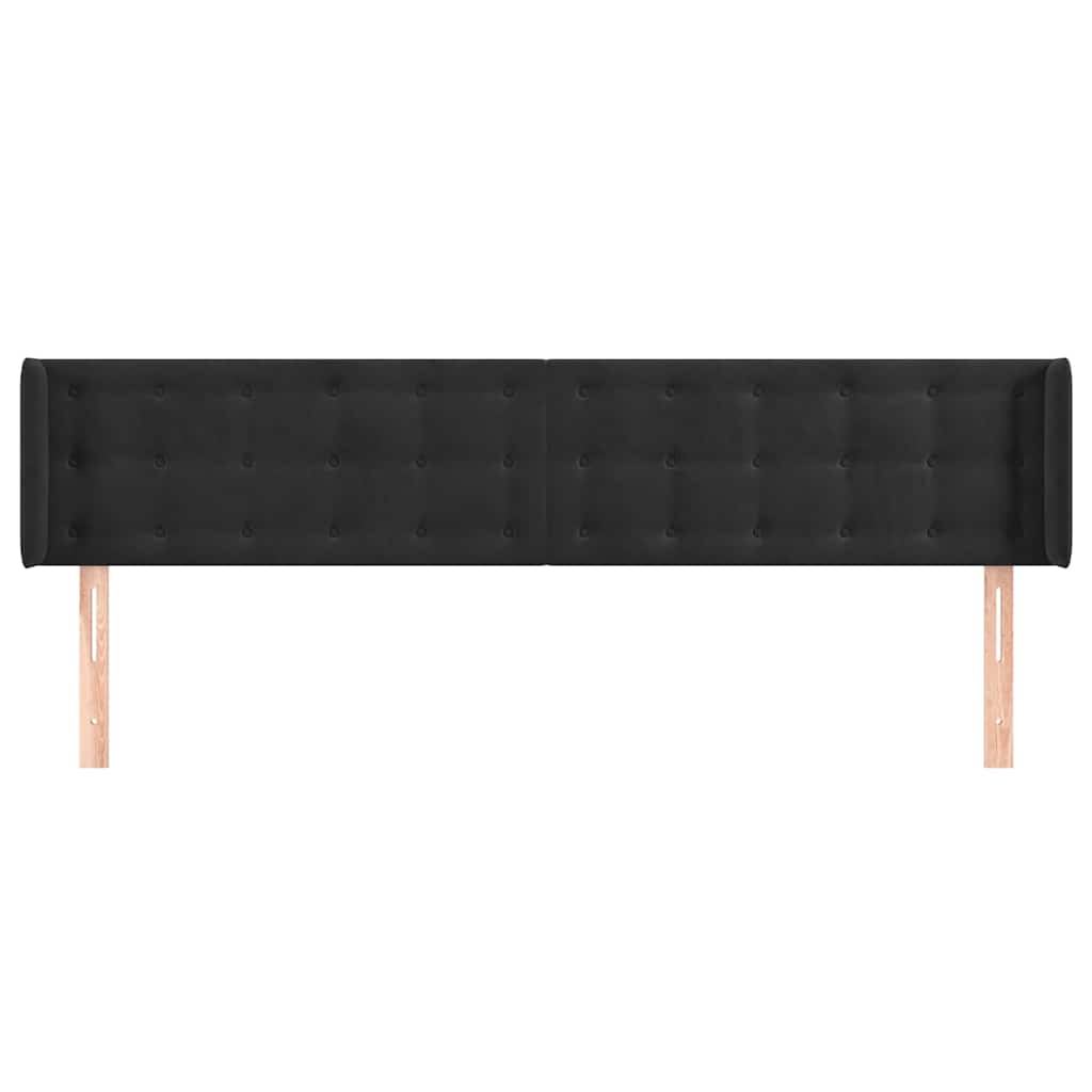 Vidaxl hoofdbord met randen 183x16x78 88 cm fluweel zwart