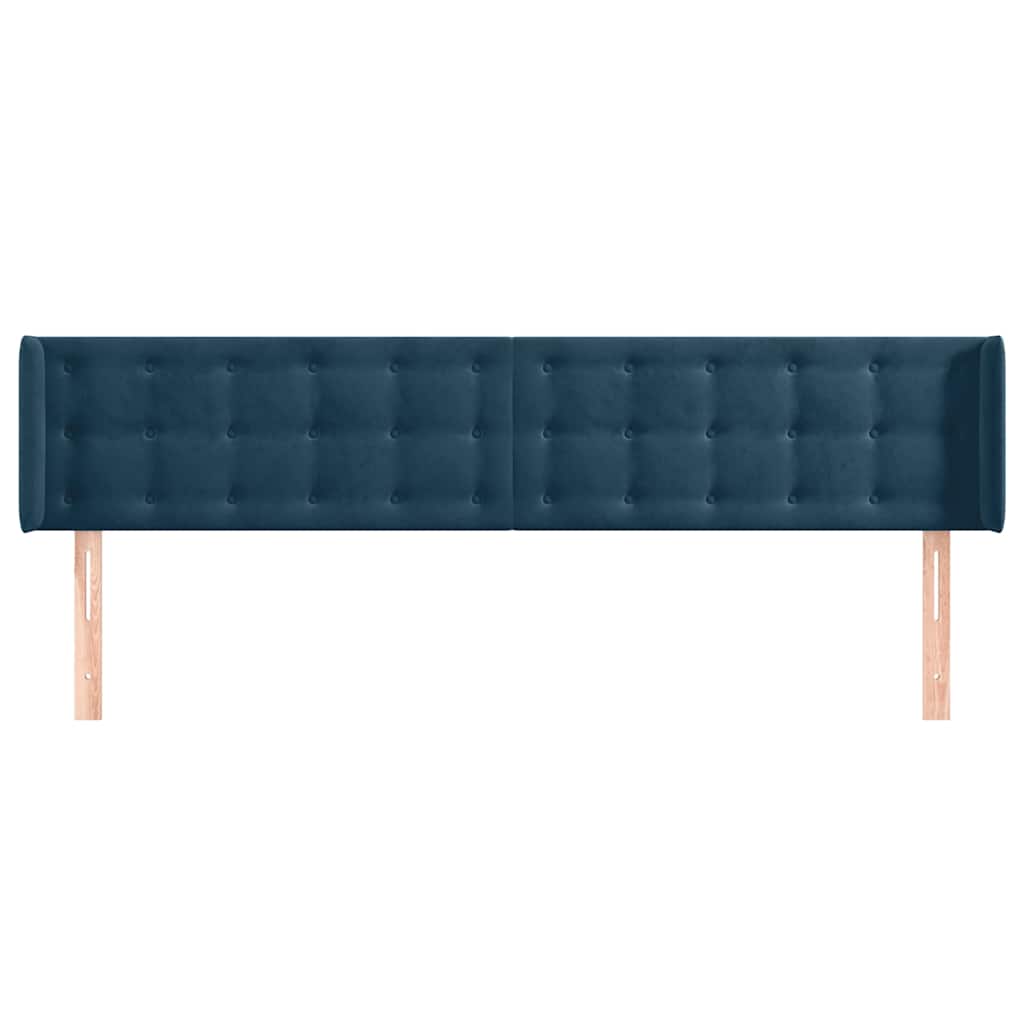 Vidaxl hoofdbord met randen 183x16x78 88 cm fluweel donkerblauw