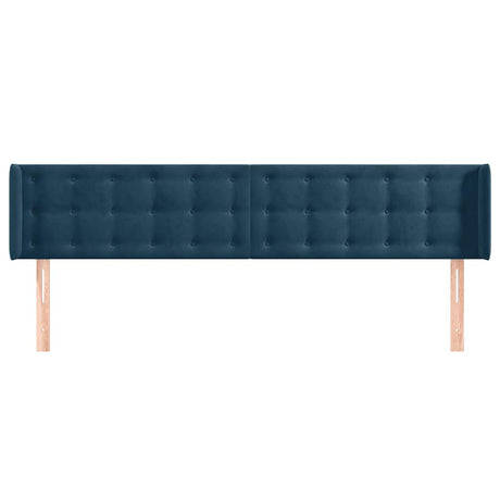 Vidaxl hoofdbord met randen 183x16x78 88 cm fluweel donkerblauw