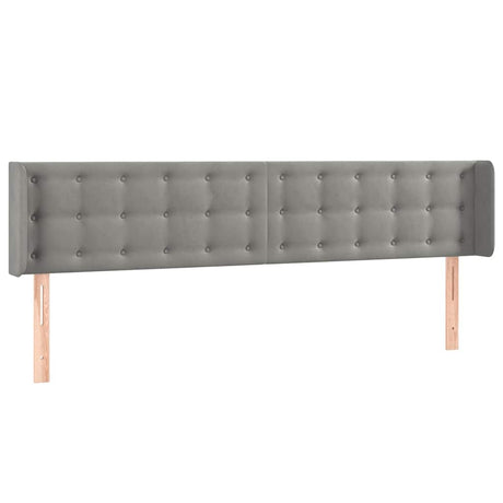 Vidaxl hoofdbord met randen 203x16x78 88 cm fluweel lichtgrijs