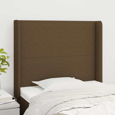 Vidaxl hoofdbord met randen 93x16x118 128 cm stof donkerbruin