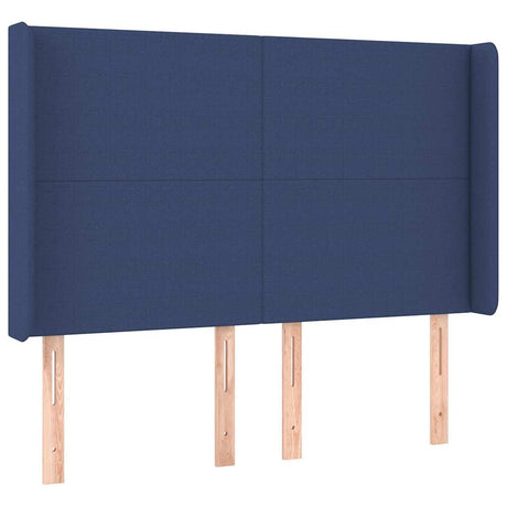 Vidaxl hoofdbord met randen 147x16x118 128 cm stof blauw