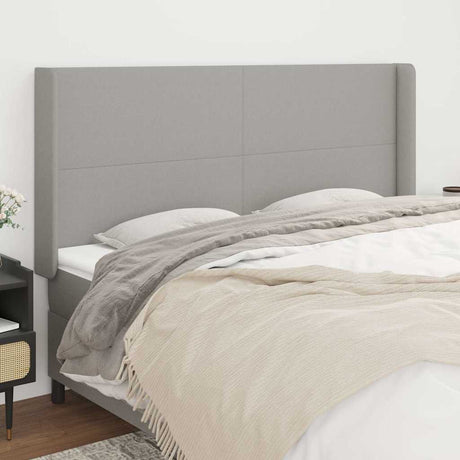 Vidaxl hoofdbord met randen 163x16x118 128 cm stof lichtgrijs