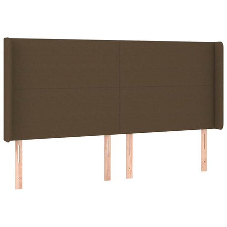 Vidaxl hoofdbord met randen 183x16x118 128 cm stof donkerbruin