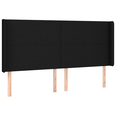 Vidaxl hoofdbord met randen 203x16x118 128 cm stof zwart