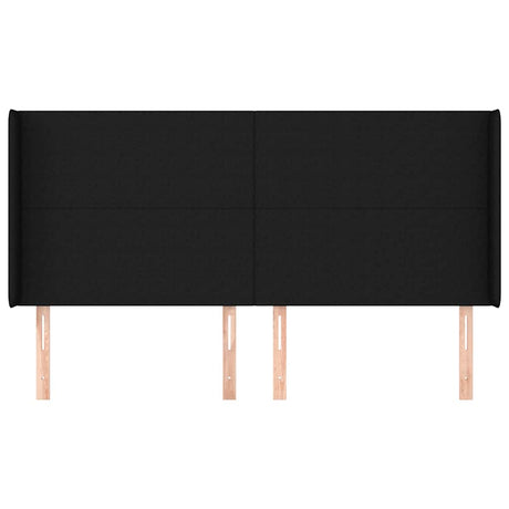 Vidaxl hoofdbord met randen 203x16x118 128 cm stof zwart