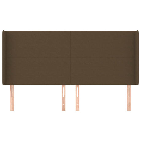 Vidaxl hoofdbord met randen 203x16x118 128 cm stof donkerbruin