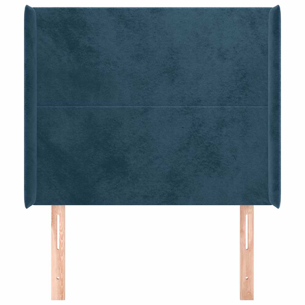 Vidaxl hoofdbord met randen 83x16x118 128 cm fluweel blauw
