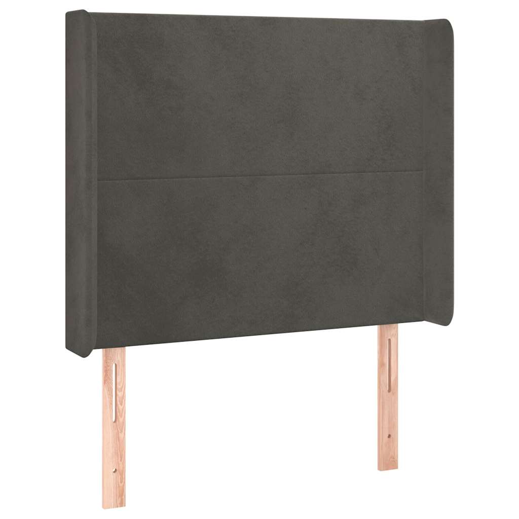 Vidaxl hoofdbord met randen 93x16x118 128 cm fluweel donkergrijs