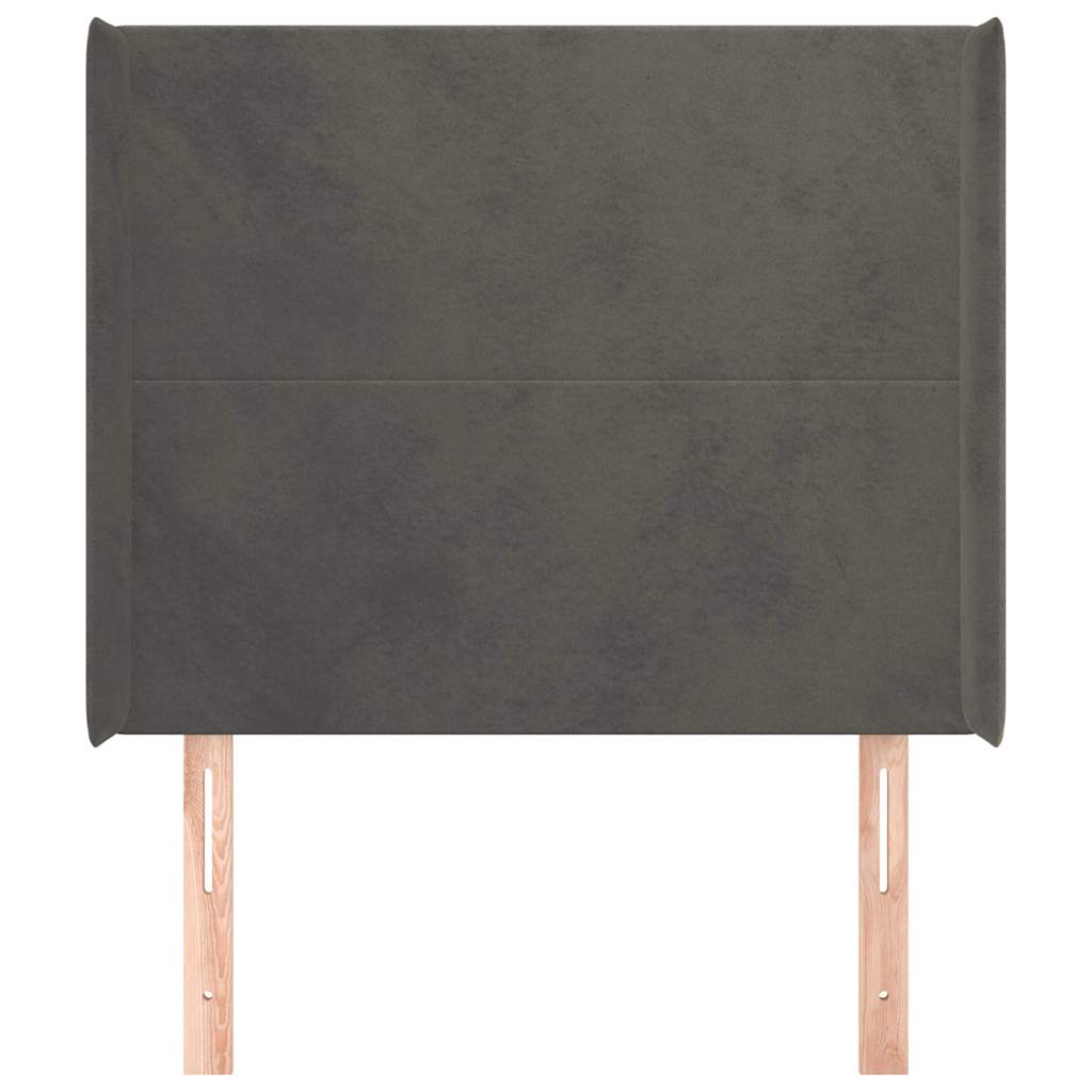 Vidaxl hoofdbord met randen 93x16x118 128 cm fluweel donkergrijs