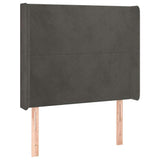 Vidaxl hoofdbord met randen 103x16x118 128 cm fluweel donkergrijs