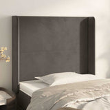 Vidaxl hoofdbord met randen 103x16x118 128 cm fluweel donkergrijs