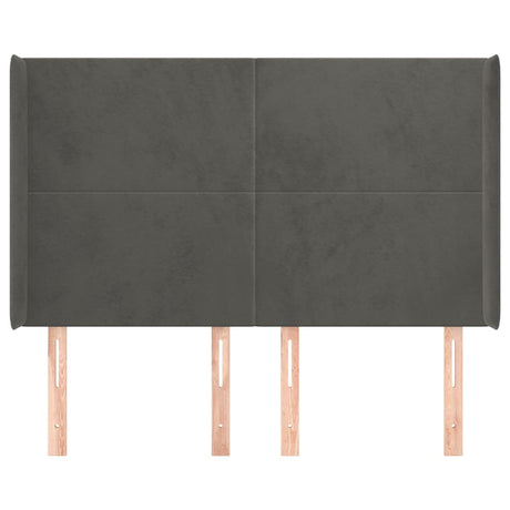 Vidaxl hoofdbord met randen 147x16x118 128 cm fluweel donkergrijs