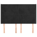 Vidaxl hoofdbord met randen 147x16x118 128 cm fluweel zwart
