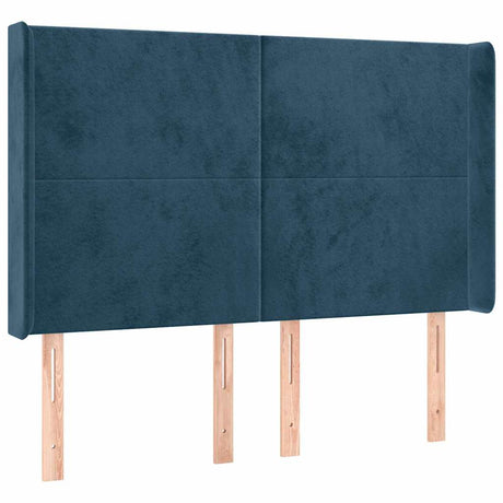 Vidaxl hoofdbord met randen 147x16x118 128 cm fluweel donkerblauw