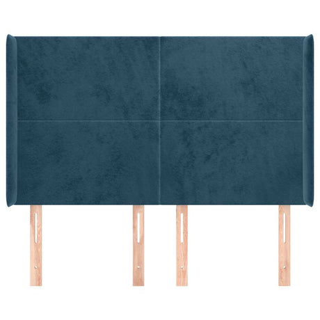 Vidaxl hoofdbord met randen 147x16x118 128 cm fluweel donkerblauw