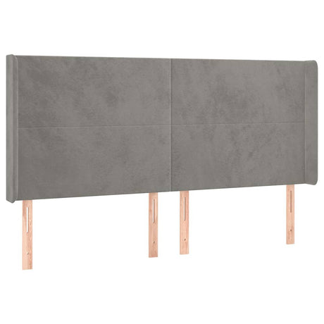 Vidaxl hoofdbord met randen 163x16x118 128 cm fluweel lichtgrijs
