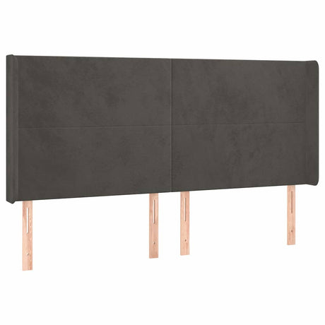 Vidaxl hoofdbord met randen 163x16x118 128 cm fluweel donkergrijs