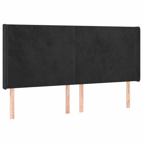 Vidaxl hoofdbord met randen 163x16x118 128 cm fluweel zwart
