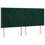 Vidaxl hoofdbord met randen 163x16x118 128 cm fluweel donkergroen