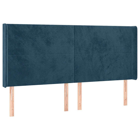 Vidaxl hoofdbord met randen 163x16x118 128 cm fluweel donkerblauw