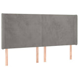 Vidaxl hoofdbord met randen 183x16x118 128 cm fluweel lichtgrijs