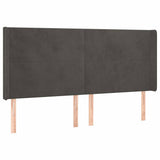 Vidaxl hoofdbord met randen 183x16x118 128 cm fluweel donkergrijs