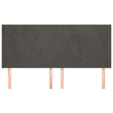 Vidaxl hoofdbord met randen 183x16x118 128 cm fluweel donkergrijs