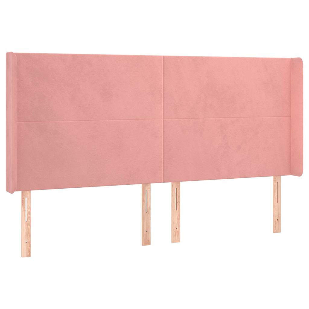 Vidaxl hoofdbord met randen 183x16x118 128 cm fluweel roze