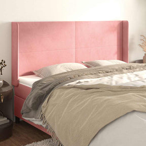 Vidaxl hoofdbord met randen 183x16x118 128 cm fluweel roze