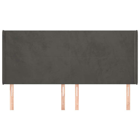 Vidaxl hoofdbord met randen 203x16x118 128 cm fluweel donkergrijs