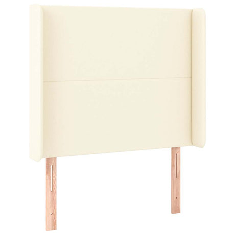 Vidaxl hoofdbord met randen 83x16x118 128 cm kunstleer crèmekleurig