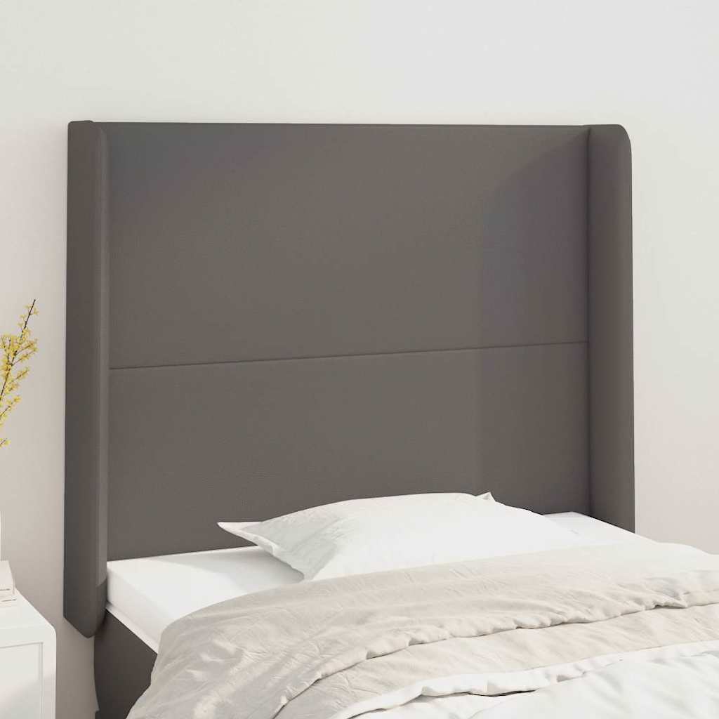 Vidaxl hoofdbord met randen 103x16x118 128 cm kunstleer grijs