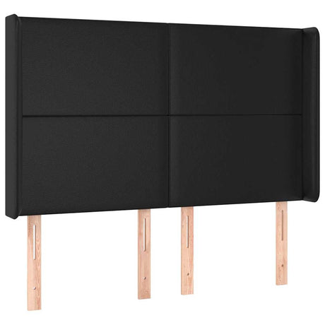 Vidaxl hoofdbord met randen 147x16x118 128 cm kunstleer zwart